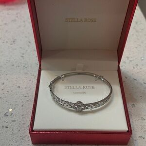 Silver Bracelet with Crystal Accents